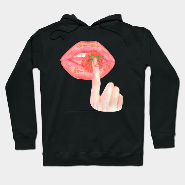 Strawberry lips Hoodie by Cloudlet55
